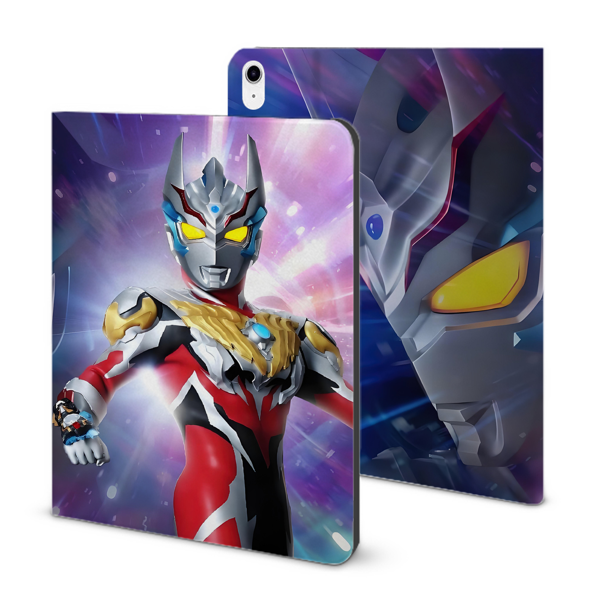 （画像用） ウルトラマン Ultraman IPad ケース ブック型 PUレザー TPU 耐衝撃 軽量 薄型 ペン収納なし 全面保護 IPad 各モデル対応